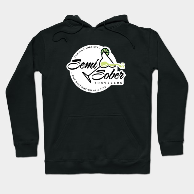 Original Semi-Sober Travelers Margarita design with solid background Hoodie by Speed & Sport Adventures